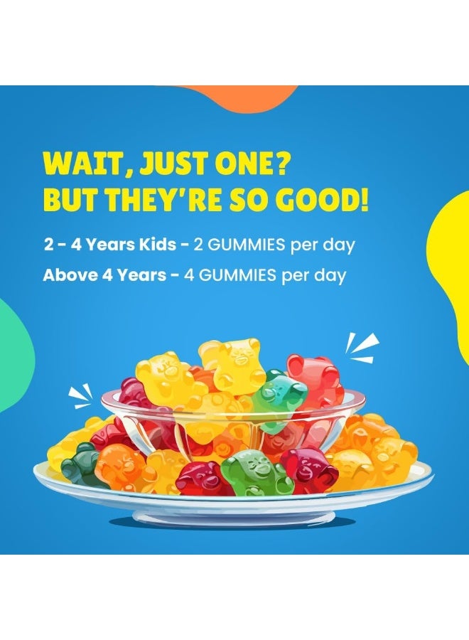 BRITISH BIOLOGICAL BRITISH LIFE SCIENCES PVT LTD ; Nutrition For A Healthy Beginning Happi Kidz Multivitamin Gummies for Toddlers & Kids | Vitamins & Minerals | Ages 2 & up | Strawberry & Orange Flavour | 60 Count - Image 5